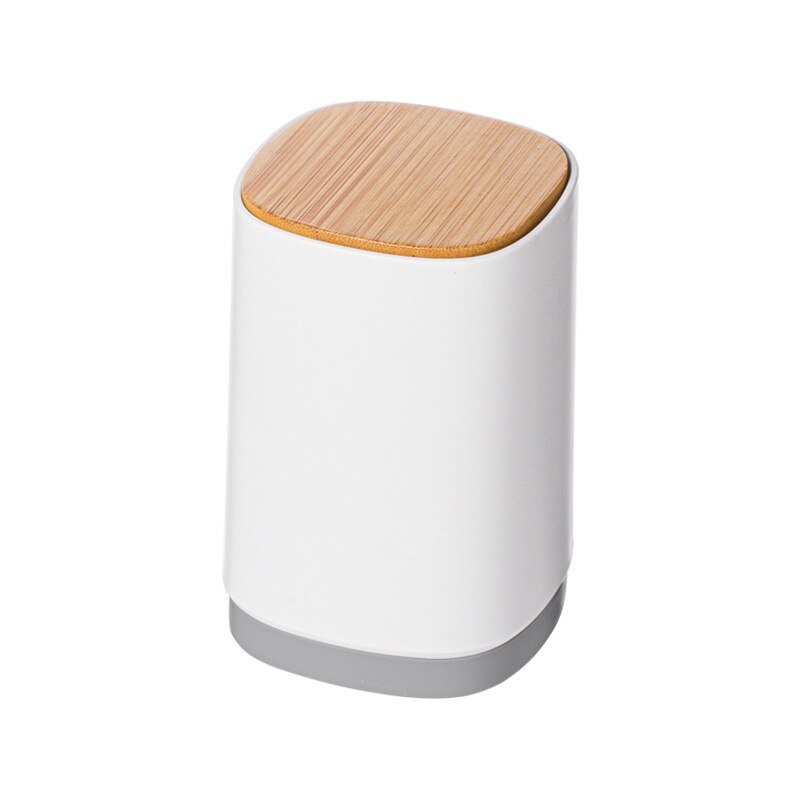 pop-opp bomullspinner holder tannpirker dispenser etui q-Tips holder oppbevaringsorganiseringsboks hjem hotell dekorasjonsbeholder: Lysegrå