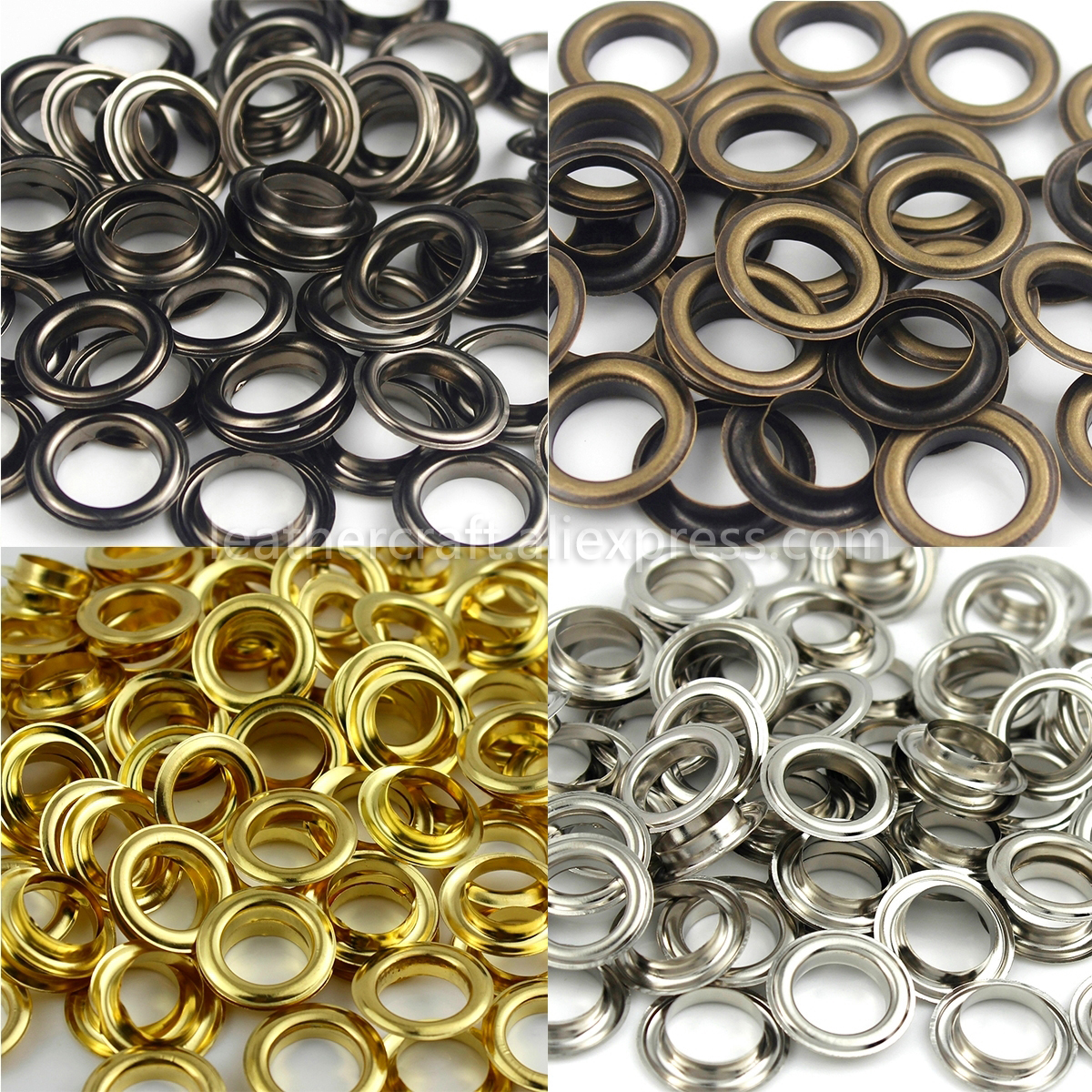 Œillets en laiton avec rondelle de 8mm, 100 ensembles, anneaux ronds pour chaussures, sac, chapeau, ceinture, #600