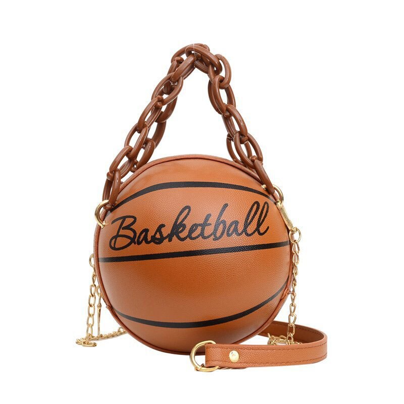 Borse a sfera Y2k per adolescenti borse a tracolla da donna borse a tracolla a catena a tracolla borsa da basket rosa in pelle femminile di personalità