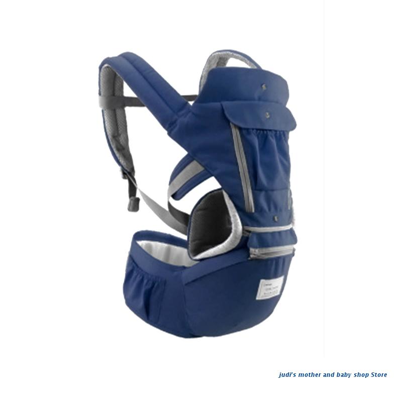 67JC Ergonomische Baby Träger Kleinkind Hipseat Schlinge Vorne Känguru Baby wickeln Halfter Rucksack für Neugeborene Kleinkind Reise: Blau