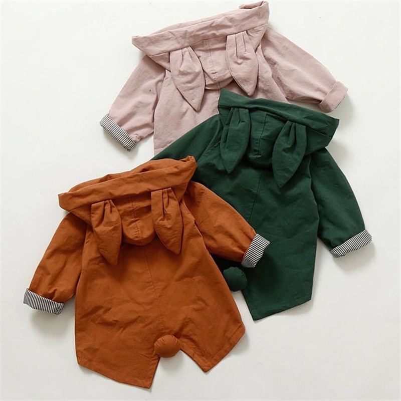 Baby Konijn Oren Jas Jongens Meisjes Herfst Winterbreaker INS Hotsale Baby Leuke Bunny Bovenkleding Kids Kleding D0487