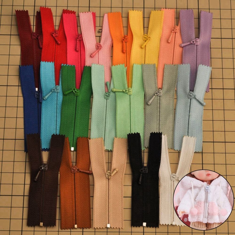 5pcs Invisible Mini Zippers Doll Clothing Zipper DIY Handmade Sewing Scrapbooking Garment Applique DIY Doll Clothes Accessories