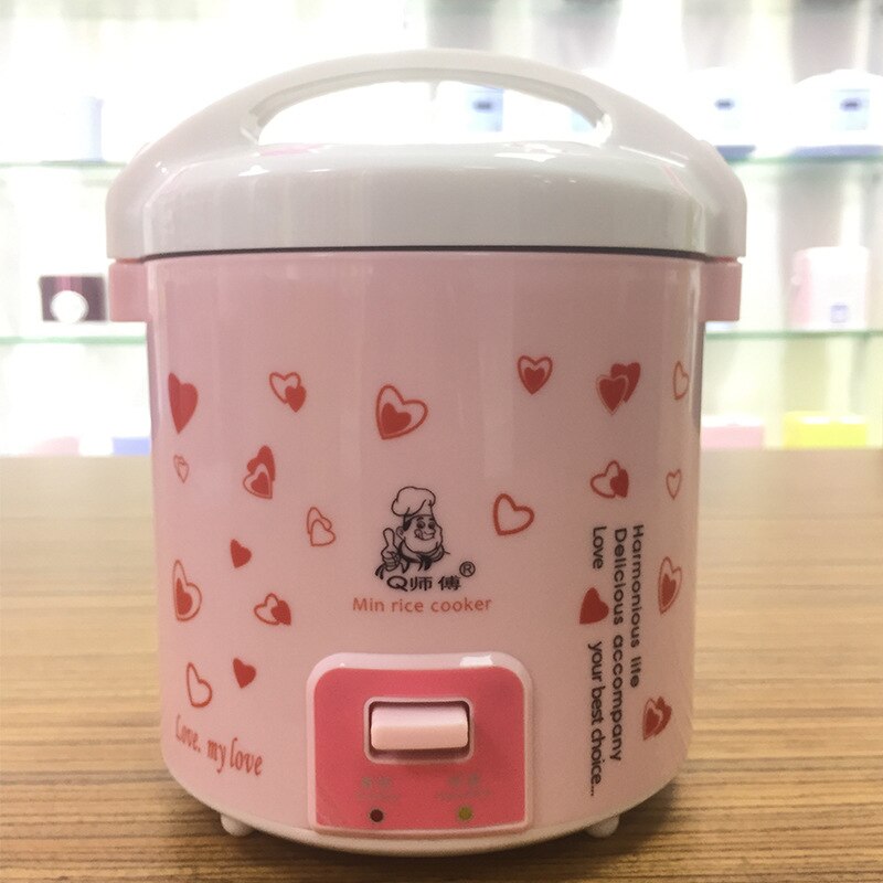 Small Kitchen Appliance Portable Rice Cooker Electric 1L Cooker One Cup Rice Cooker Mini for 1-2 Person: Pink