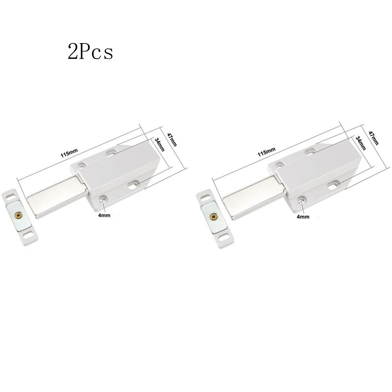 Magnetic Door stopper Strong anechoic rebound magnetic impact Invisible door push cabinet Single / double door knocker holder: 2pcs Single-Door