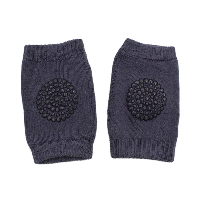 1 par de rodilleras para bebés, almohadilla para codo de gatear, almohadilla de seguridad para niños pequeños, calentador de piernas y rodillas para bebés, Protector de apoyo para rodillas de bebés: Dark Grey