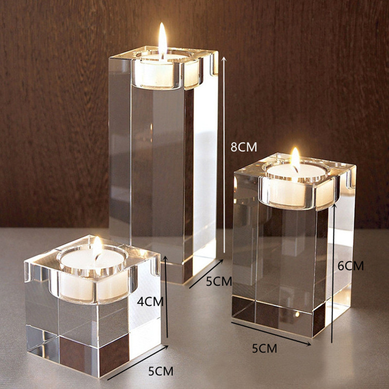 Kaarshouder Massief Crystal Clear Plein Glas Pillar Theelichthouder Voor Wedding Home Decoration Diner Bij Kaarslicht