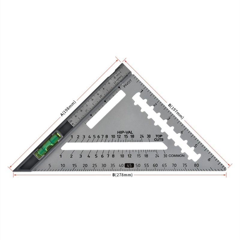 7inch Triangle Ruler 90 degree Square Ruler Square Tool Angle Protractor Woodworking Measurement Tool Carpenter for Wood Working: Carbon steel