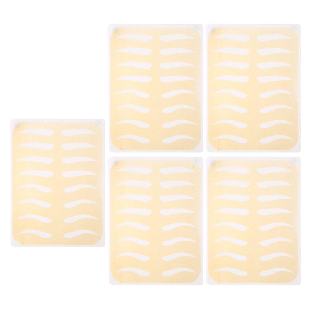 5 uds plantillas de cejas, pieles de práctica de cejas doradas, maquillaje permanente de cuero para practicar cejas, entrenamiento de cejas, modelo de piel falsa de silicona