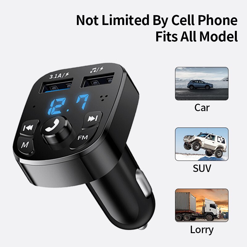 Bluetooth-Compatibel 5.0 Fm-zender Auto MP3 Speler Kit Card Autolader Quick Met Dual Usb Fast Charger Auto accessoires