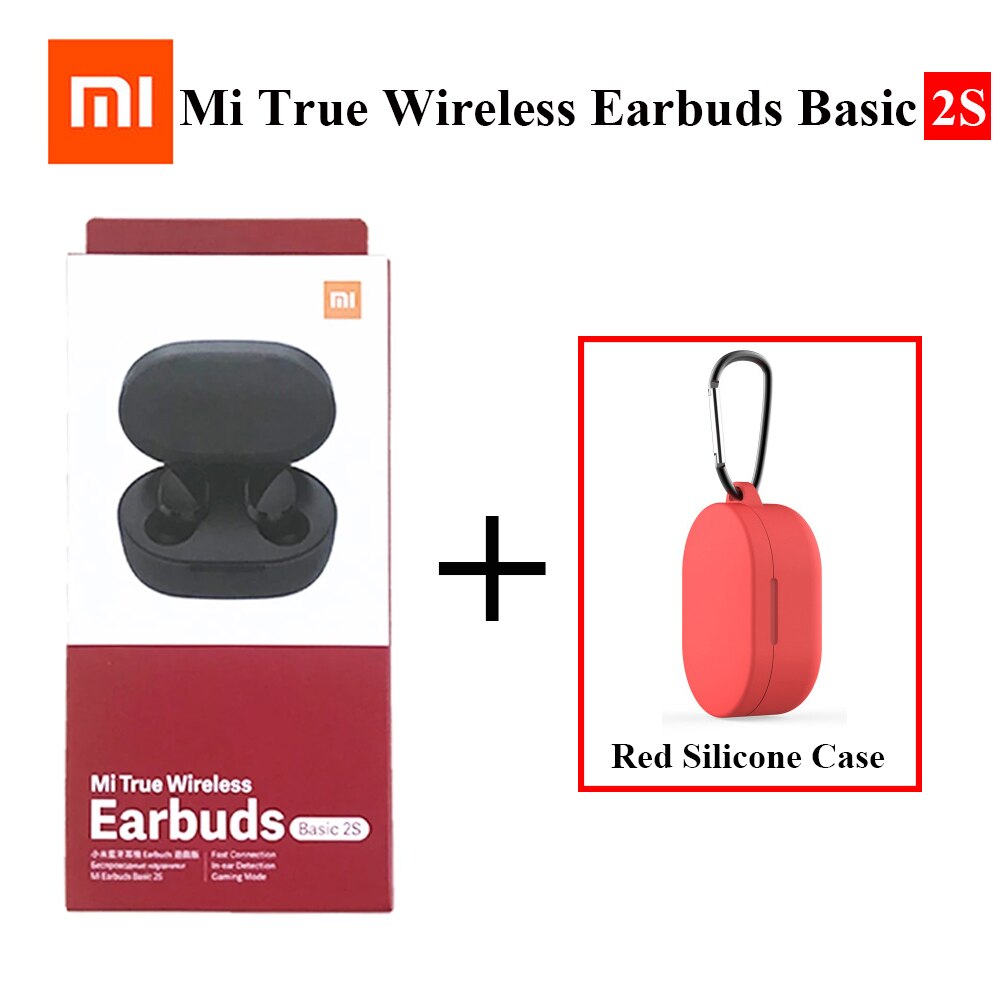 Global Version Xiaomi Mi True Wireless Earbuds Basic 2S TWS Bass Bluetooth 5.0 Earphone Original Redmi Airdots 2S TWSEJ07LS: Add Red Case