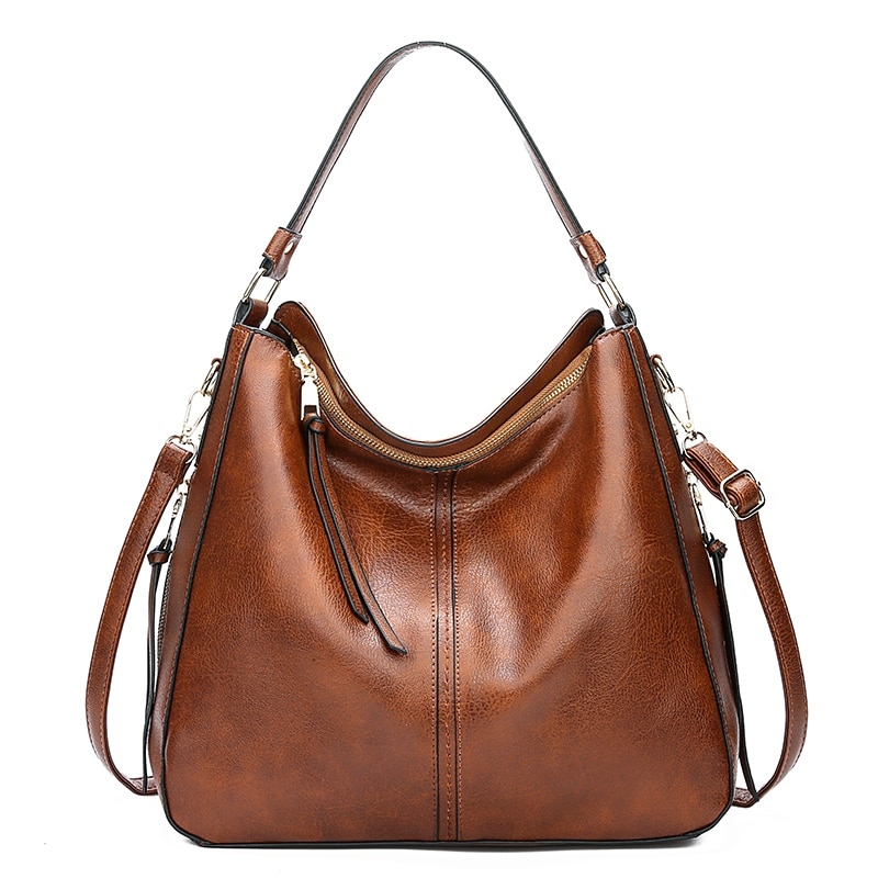 DIDABEAR Hobo Tasche Leder Frauen Handtaschen Weibliche Freizeit Schulter Taschen Geldbörsen Vintage Bolsas Große Kapazität Tote tasche: Brown