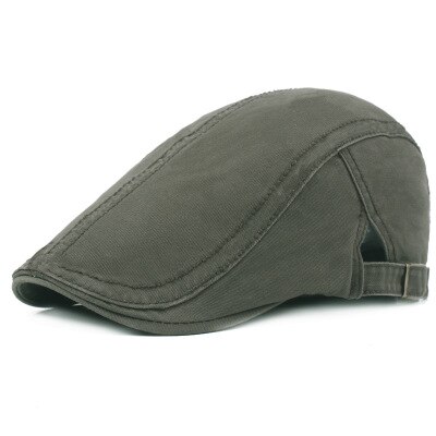 SUOGRY algodón gorras tipo boina para hombres Casual gorros boinas sombreros gorra de: ArmyGreen