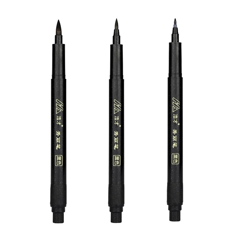 1/3pcs ltifunction Brush Pen Calligraphy Pen Markers Art Writing Office School Supplies Stationery Drawings Sketch Lettering Pen: 3PCS big middle smal