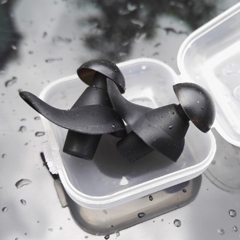 2 Stuks Water Sport Kids Zwemmen Duiken Oordoppen Stevige Waterdichte Herbruikbare: Black