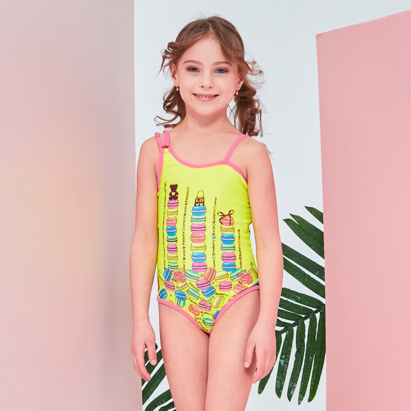 新しい女の赤ちゃん水着子供ワンピース水着かわいい花ダブルショルダーフリル水着年齢 3 8 年 Grandado
