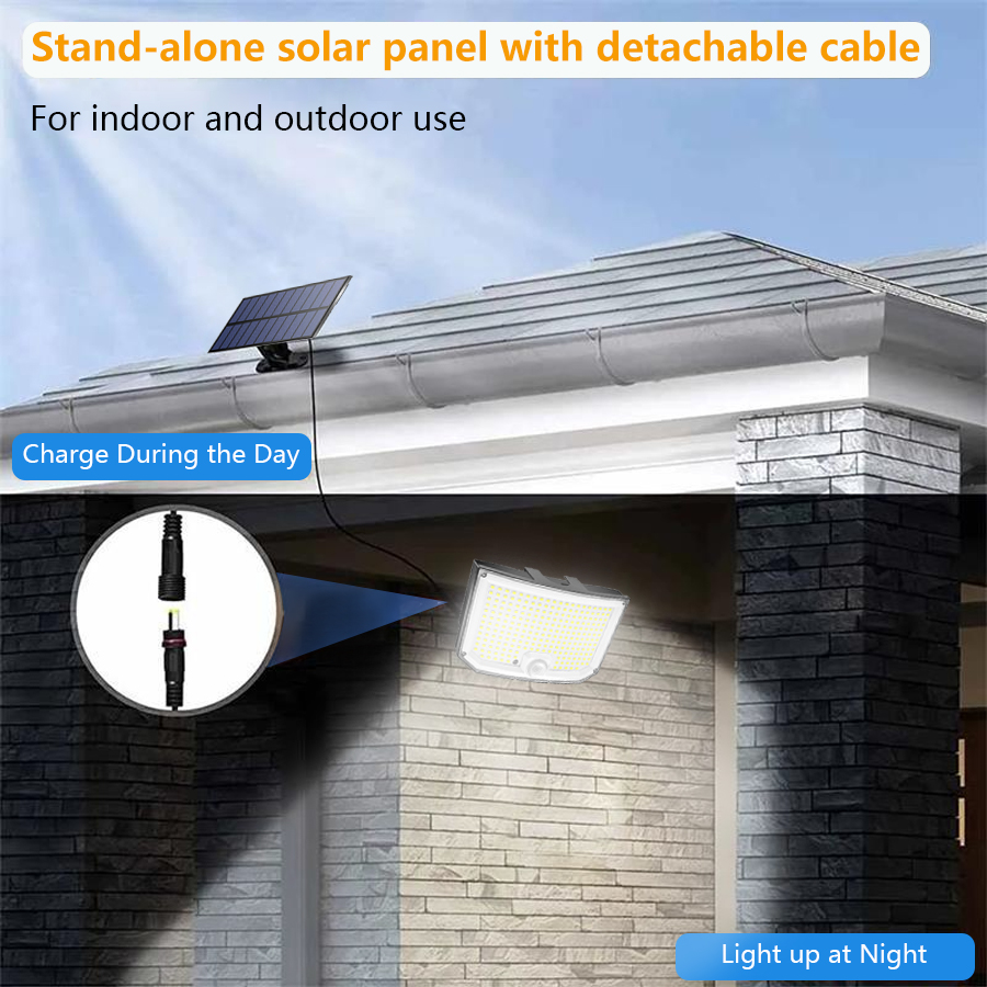 Buitenverlichting op zonne-energie met bewegingssensor, 238 led-schijnwerpers op zonne-energie met schemeringssensor, beveiligingsspots op zonne-energie voor hotels