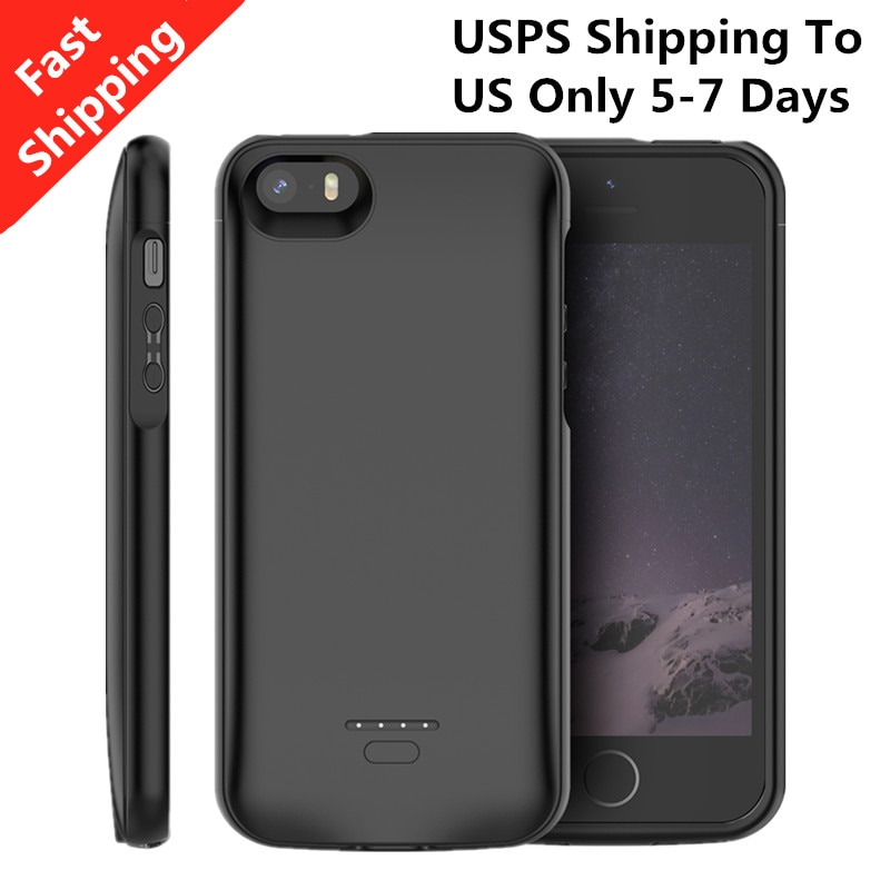 US Fast Battery Charger Case For iPhone 5 5S SE 5SE 6 6S Case 4000mAh Charging Powerbank Case For iPhone 7 8 Cover Slim