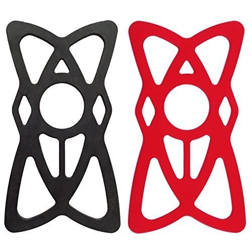 XMXCZKJ Correias de borracha de segurança de substituição Correias de silicone para suporte de telefone de bicicleta Suporte de telefones de bicicleta de montanha universal: 1Pcs Red 1Pcs Black