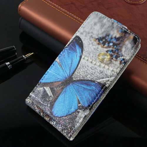 For Huawei Honor 10 Lite Cases TPU Flip Back Phone Pu Leather Cover for Honor 10 Lite Cover Cartoon Vertical Case: butterfly