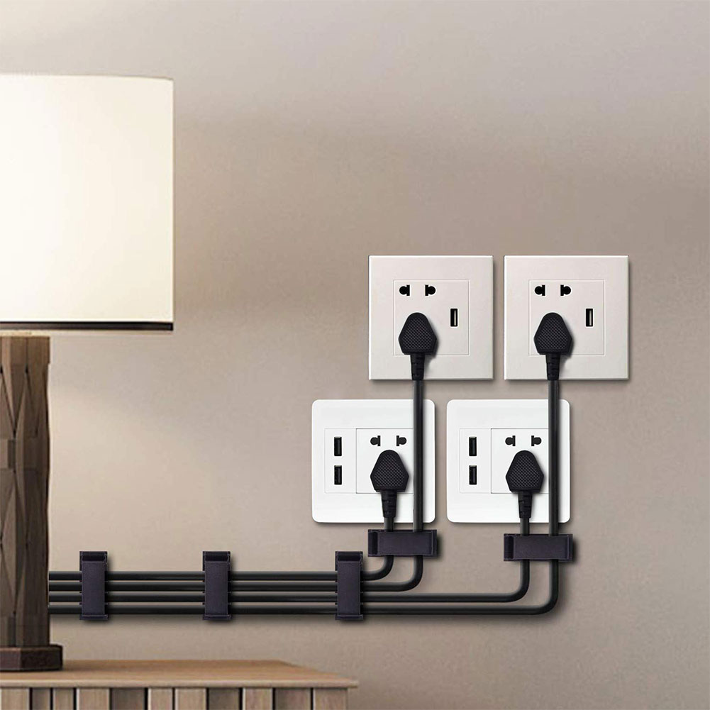 Cable Management Clip Fasteners Holder Snap On Self Adhesive Home Office Network Multipurpose Wire Organisers Fixed Wall
