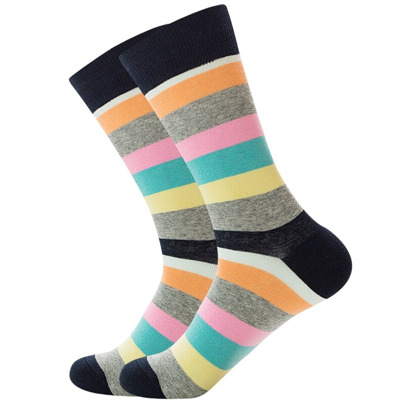 Men Socks Combed Cotton Colorful Happy Funny Sock Casual Long Mens Compression Socks Calcetines Ciclismo Hombre