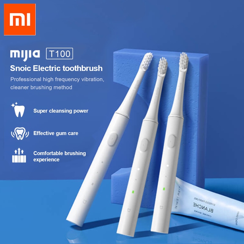 Originele Xiaomi Mijia T100 Elektrische Tandenborstel Waterdichte Usb Oplaadbare Tandenborstel Ultrasone Slimme Elektrische Tandenborstel