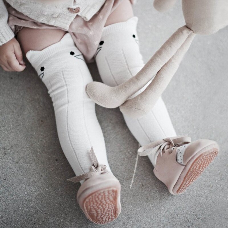 Calcetines de algodón puro para bebés edad 0-3T, patrón de dibujos de conejos, un par de calcetines divertidos Happay para recién nacidos, calcetines para niñas