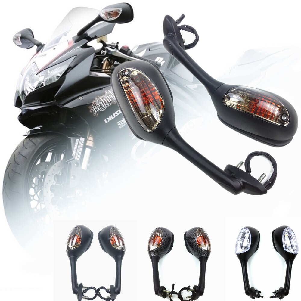 Para Suzuki GSXR retrovisores laterales para motocicleta para Suzuki GSXR 600 K 5 750, 1000 con señal de giro, luz K6 K7 K8 espejo