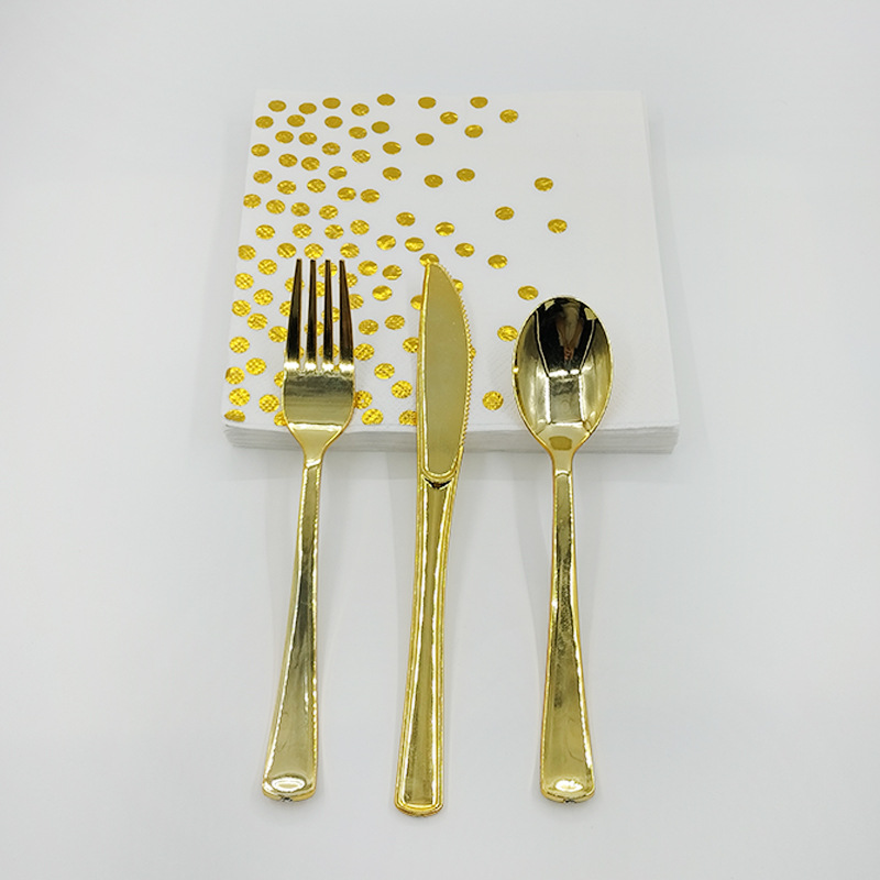 Platos de papel desechables dorados, vasos, servilletas de paja, juegos de vajilla para adultos y niños, suministros para de cumpleaños, decoración temática dorada