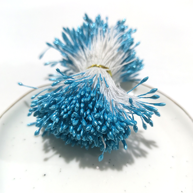 Estambres de flores artificiales para decoración de tartas, adornos de perlas de doble cabeza, varios colores, 3mm de longitud, 65mm, 500 piezas
