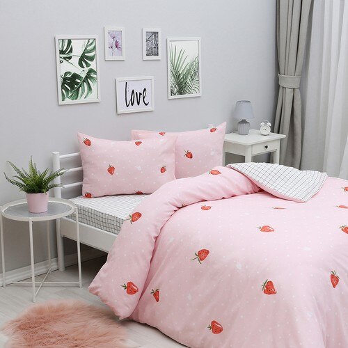 SIRAK Double Duvet Cover Set - Strawberry