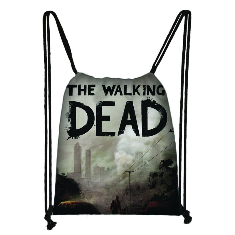 Die Walking Dead Kordelzug Tasche Druck Rucksack Täglichen Casual Jungen Mädchen rucksack Kordelzug Taschen: 012