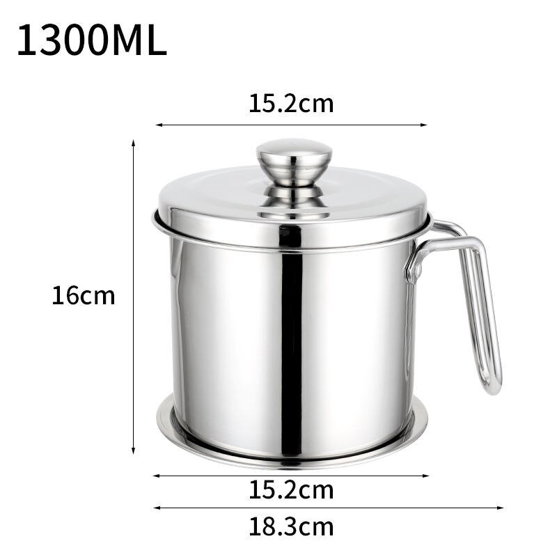Deep Frying Pan Japanese Tempura Deep Fryer Stainless Steel Frying Pot with Lid &Thermometer Kitchen Non-stick Coating Fryer Pan: 1.3L Oil Strainer