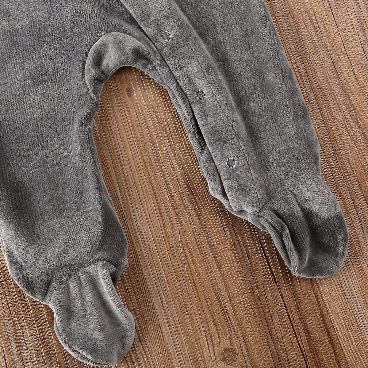 Barboteuse en velours à manches longues pour bébé fille et garçon de 0 à 18 mois, combinaison solide, vêtements pour bébé, automne