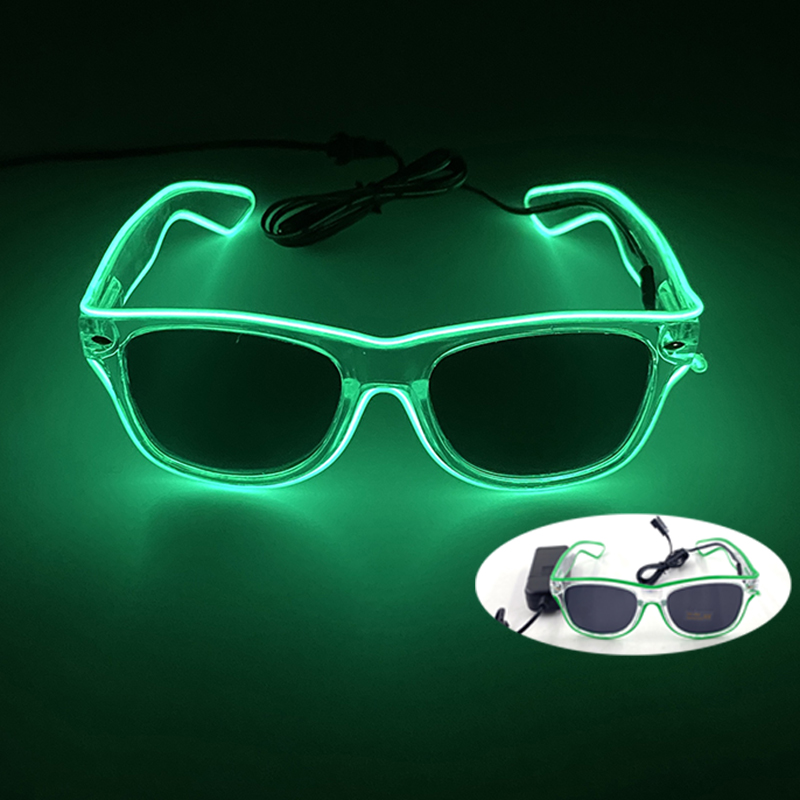 Neue 10 Farben leuchtende Dekor Kostüm Zubehör Neonlicht Sonnenbrille mit LED-Leucht brille leuchtet in dunkler Leistung: Rot
