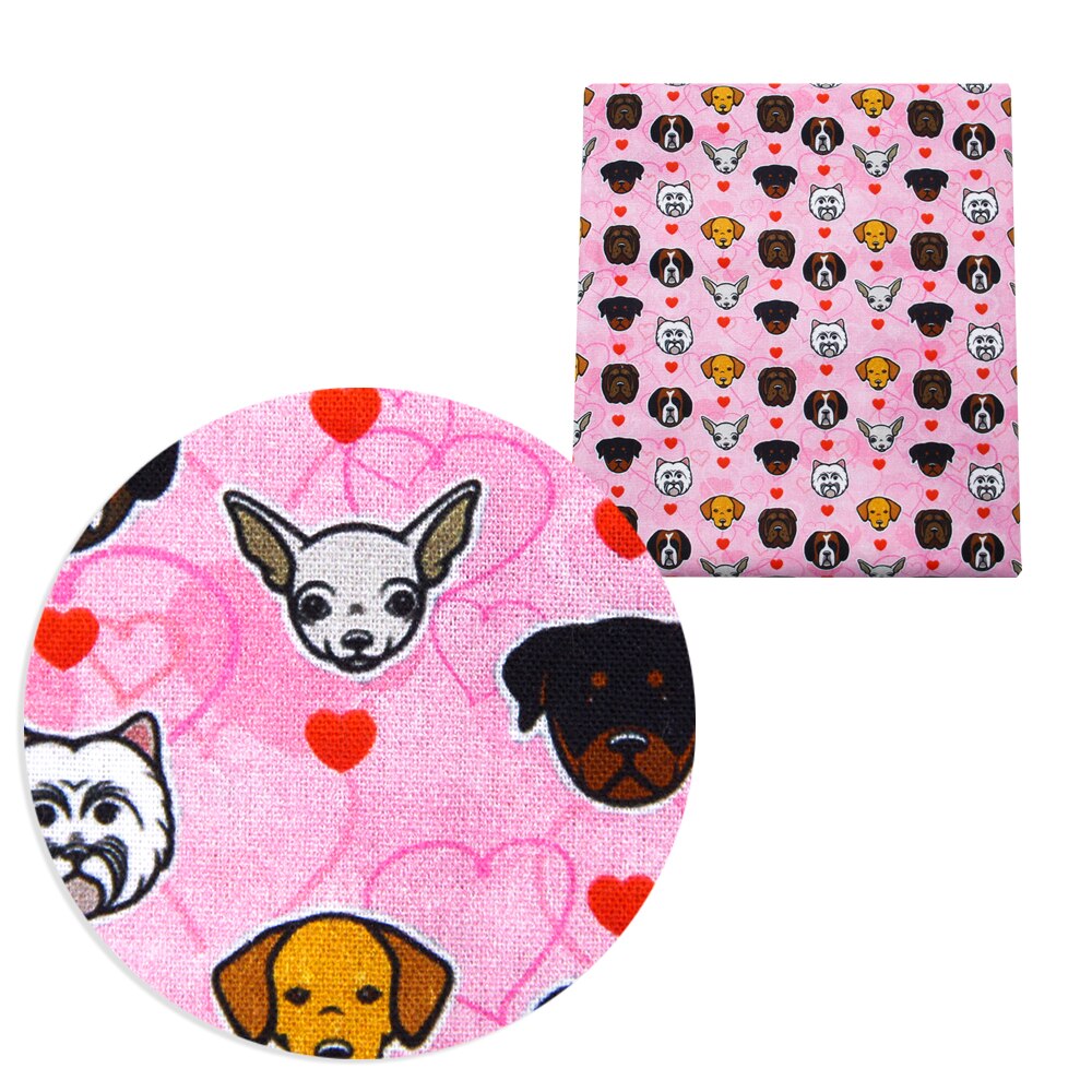 140 tela de algodón con estampado de dibujos animados, tejido de 50 x 100% cm con corazón de Animal para la fabricación de ropa de costura, textil para el hogar de media yarda, 1Yc10112: 1100527003