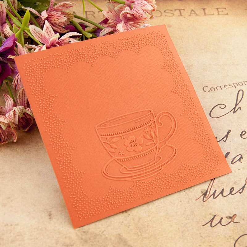 Flower Tea Cup Arrivals Scrapbook Dot DIY Paper Cutting Dies Scrapbooking Plastic Background Folder