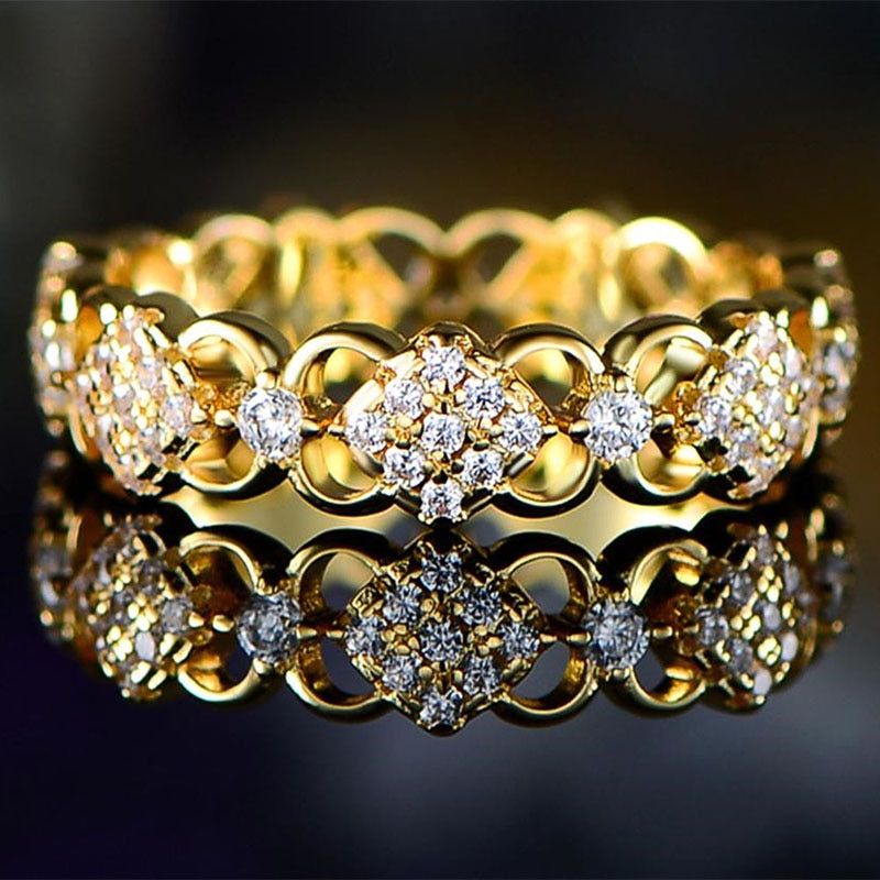Delicate Women Marriage Ring Shiny Cubic Zirconia Fancy Lady Wedding Ceremony Rings Jewelry