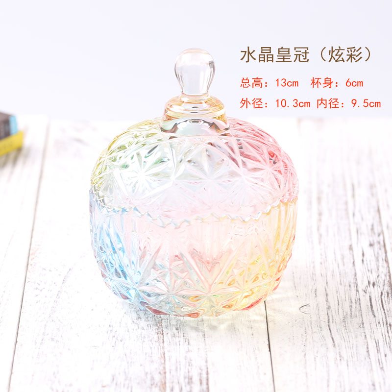 Crystal Glass Jar Tea Container Glass Cans Spice Jar Storage Jars Jewelry Storage: D