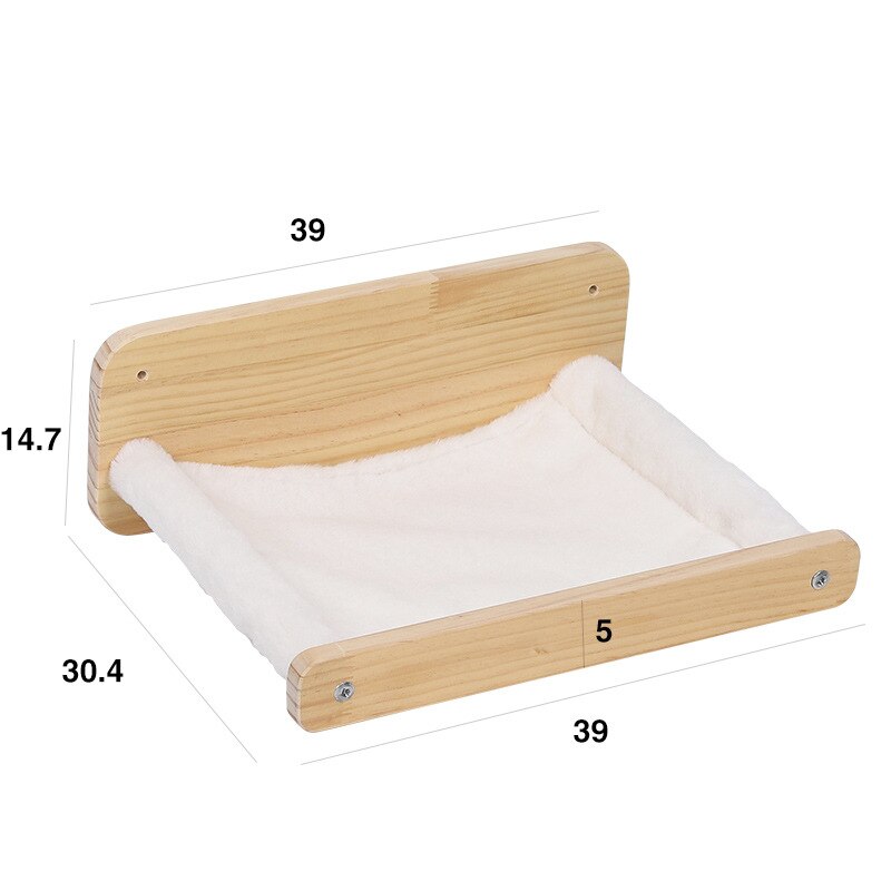 Hamaca montada en la pared para gatos, estante grande de madera para rascar, poste de escalada, muebles colgantes, camas para dormir, casa del árbol: WW1151
