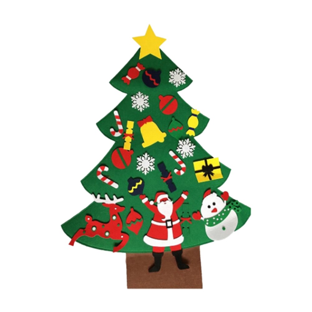 Vitrina de decoración de árbol de Navidad, fieltro artesanal con adornos desmontables, de Navidad para chico, perchero, decoración para puerta y pared: 5C