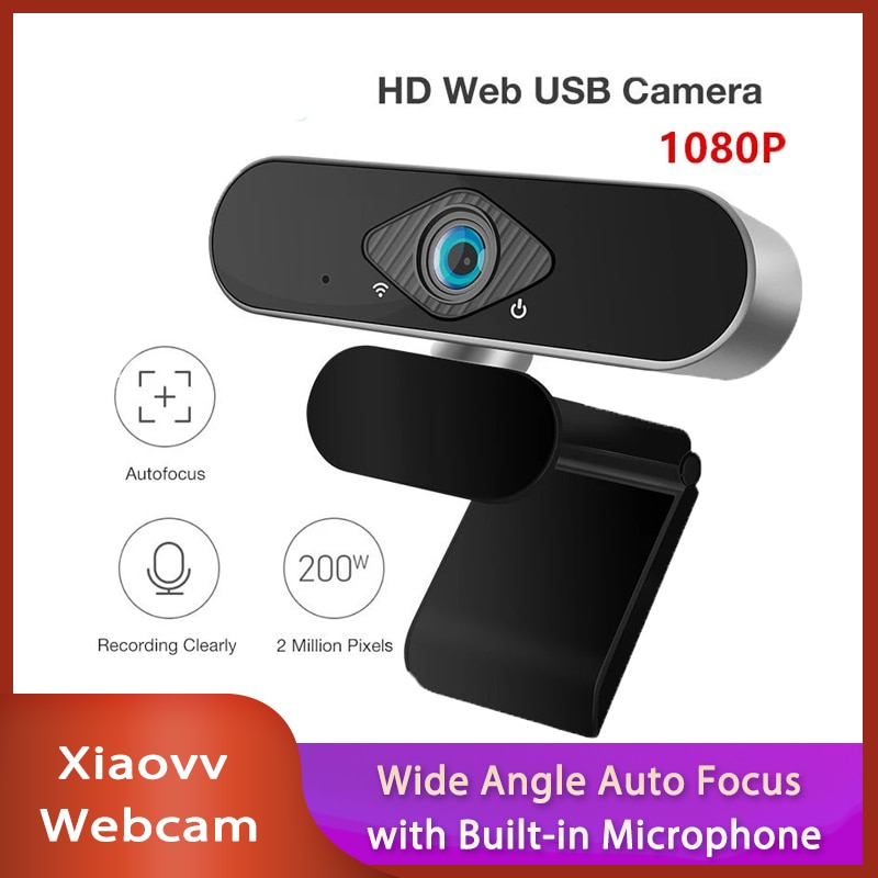 Nuovo Xiaomi Xiaovv 1080P Macchina Fotografica del USB Webcam ultra Ampio Angolo di Messa A Fuoco Automatica con costruito-in Microfono per Il computer Portatile PC di Insegnamento in poi-linea