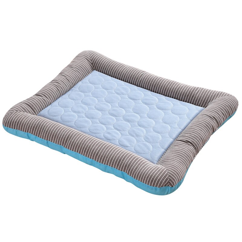 Verano fresco sensación gato perro sofá cama para perros transpirable mascota del hogar sofá medio perros grandes perro gato Mat: Azul / S