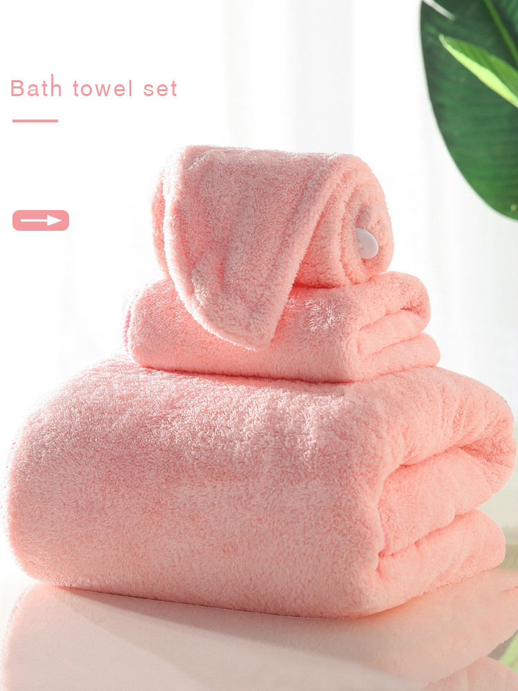 Juego de toallas de baño para adultos 140x70cm Toalla de baño, toalla facial de 32x70cm y gorro de pelo seco un conjunto de toallas suaves de microfibra súper absorbente