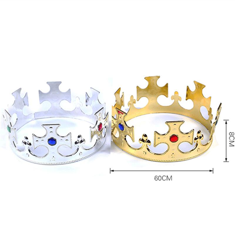 2 uds diadema de , Princesa Real, príncipe, Reina rey corona, sombreros, decoración de cumpleaños para niños, adultos, niños y niñas