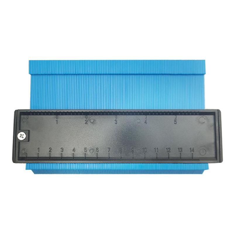 12/14/25cm plast kontur profil måler måler duplikat merking måle måleverktøy laminat tre fliser radian linjal verktøy: 6 tommer blå