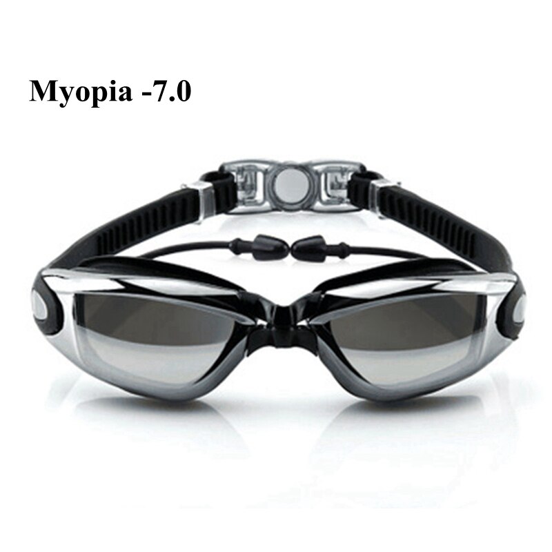 Swimming Goggles Myopia Waterproof Anti-fog UV Swim Diving Glasses Underwater Silicone Coating Dive Goggles: -7.0