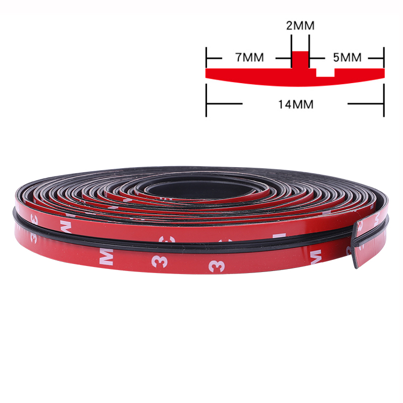 100cm Car Roof Protector Seal Noise Insulation Car Door Weatherstrip Front Rear Windshield Edge Sealing Strip Sticker Accessory: 14mm