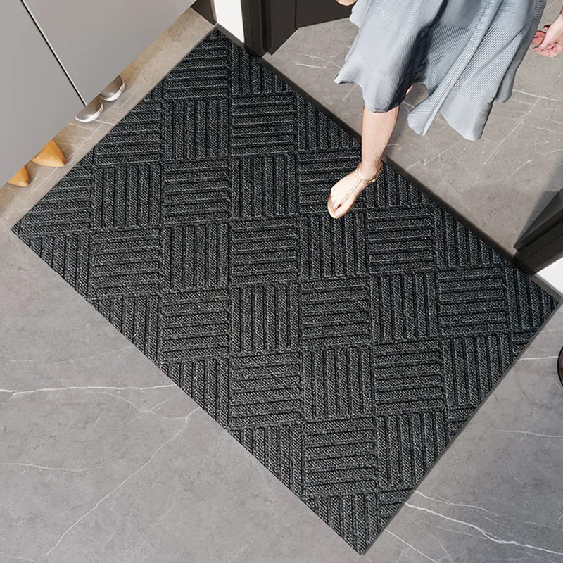 Tapis d'entrée absorbant épais et Durable, paillasson moderne en caoutchouc antidérapant avec bord en sergé pour porche intérieur et Patio: 1 m2 / YELLOW