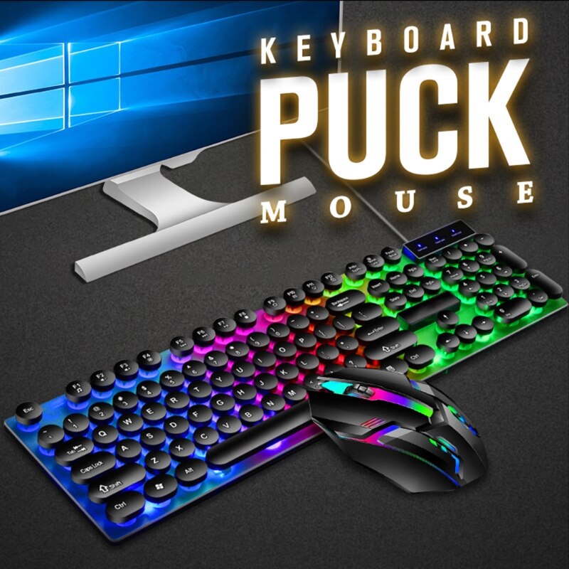 1 Set USB Interface Standard 108 keys Wired Keyboard And Wired Mouse Luminous Mechanical Gaming Keyboard